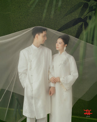 Áo dài cưới may đo cao cấp tại nhà may La Hằng Design, Hà Nội, bộ sưu tập áo dài cô dâu, chú rể, sui gia