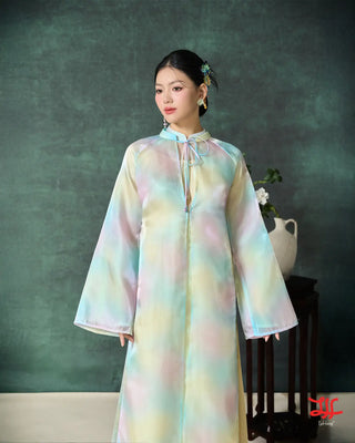 Cực Quang – áo dài dự tiệc họa tiết hoa, tác phẩm thủ công của La Hằng Design Hà Nội
