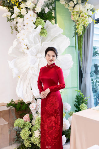 Mẫu Đơn Đôi Đại Đoá - Áo Dài La Hằng Design