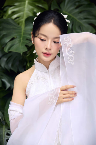 Áo dài yếm Tam Sa & khoác Bồng Vân - Áo Dài La Hằng Design