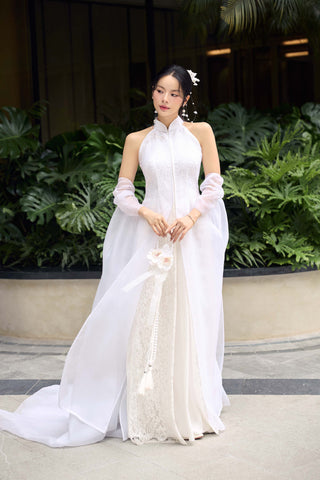 Tam Sa & khăn choàng Sa Y - Áo Dài La Hằng Design