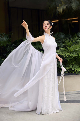 Tam Sa & khăn choàng Sa Y - Áo Dài La Hằng Design