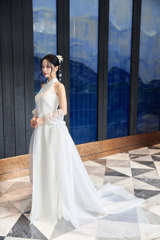 Tam Sa & khăn choàng Sa Y - Áo Dài La Hằng Design
