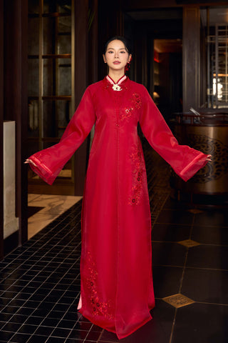 Áo dài Ngân Trang & khoác Hồng Ngân - Áo Dài La Hằng Design